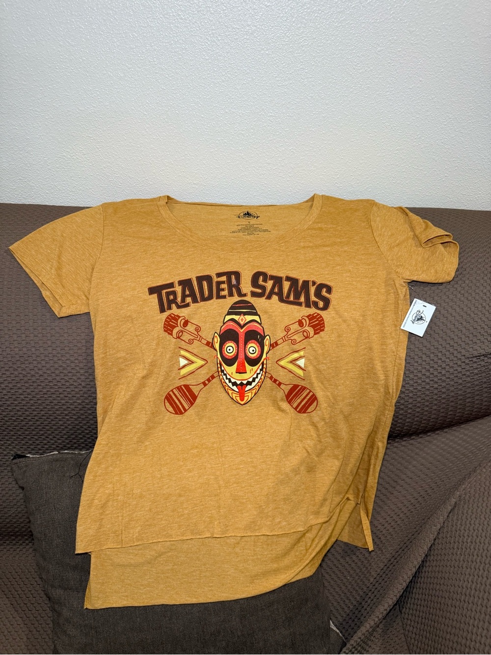 Disney Parks Trader Sam's L/large Tiki Grog Grotto Shirt Top NEW